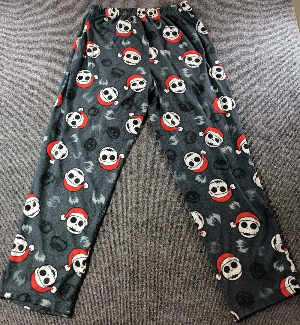 Nightmare Before Christmas Pajama Pants Men’s Lrg Gray Jack Skellington Pumpkin